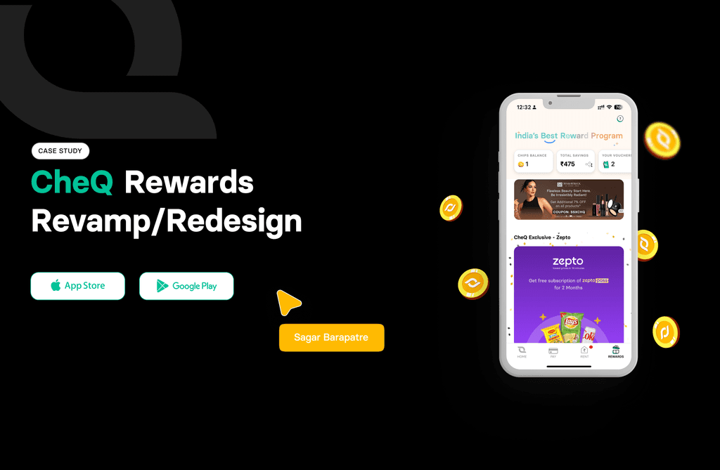 CheQ Rewards redesign screens