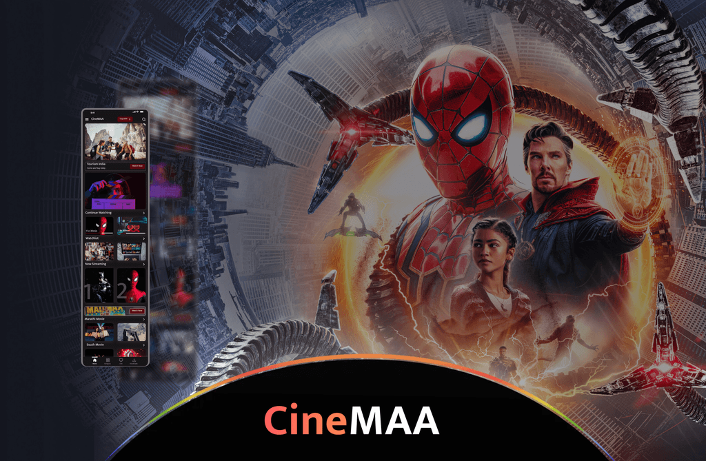 CineMAA streaming app screens